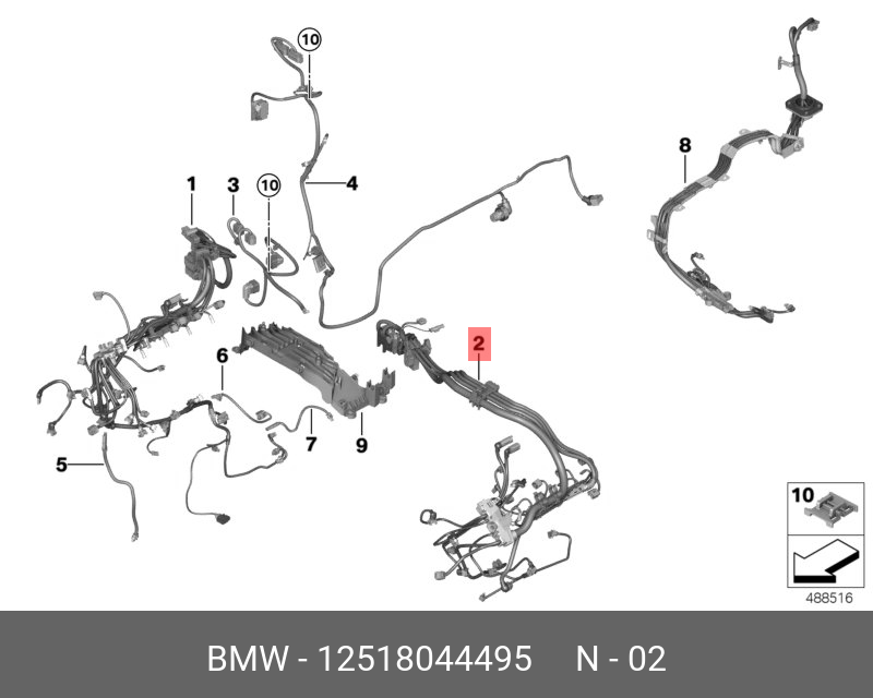 12518044495 BMW KABELBAUM MOTOR SENSORIK MODUL
