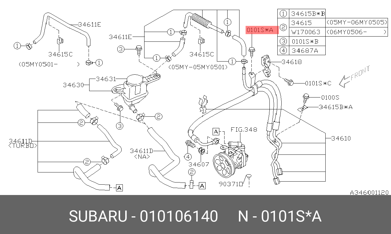010106140 SUBARU БОЛТ