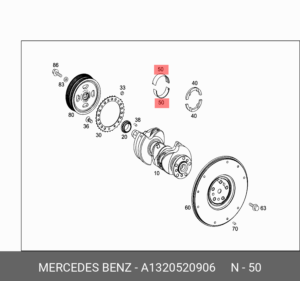 A1320520906 MERCEDES-BENZ ПОДШИПНИК ВАЛА КОЛЕНЧАТОГО