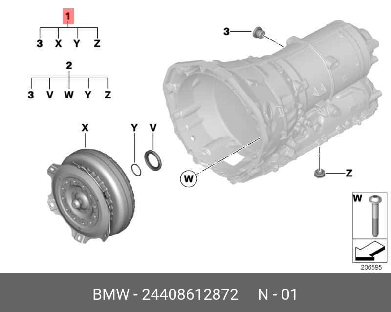 24408612872 BMW Рем.к-т гидротрансформатора кр.момента