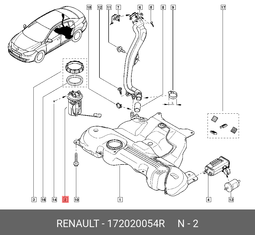 172020054R RENAULT Датчик
