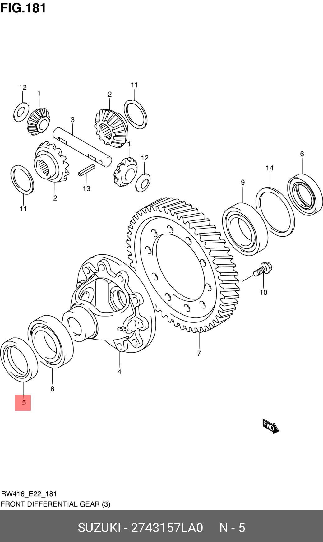 2743157LA0 SUZUKI Сальник