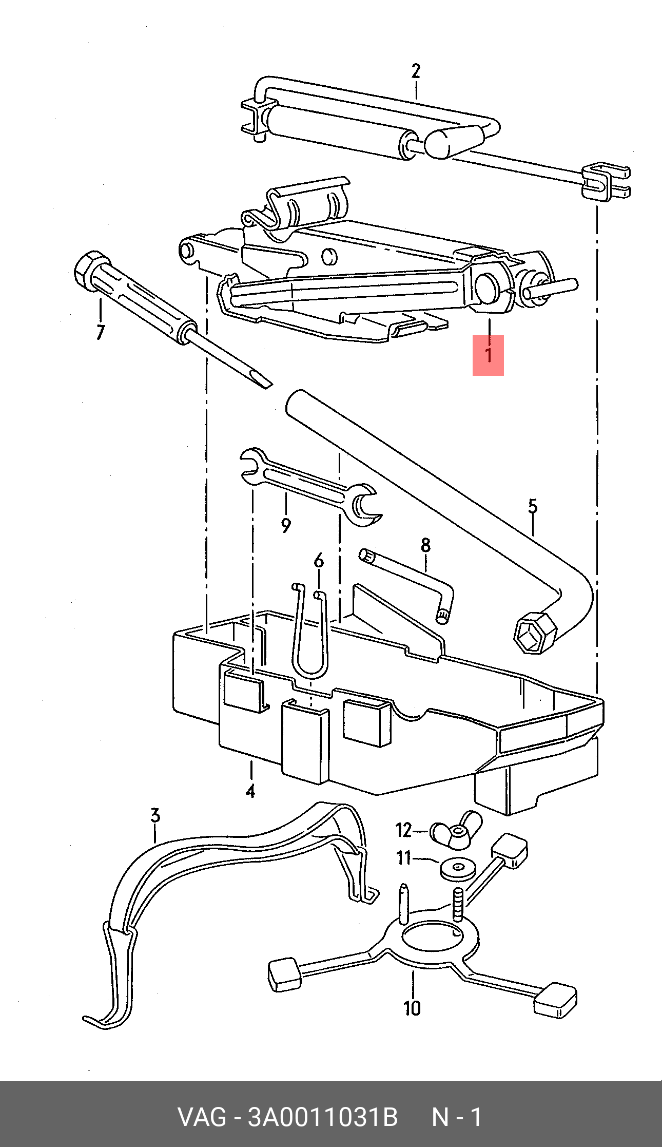 3A0011031B VAG Домкрат
