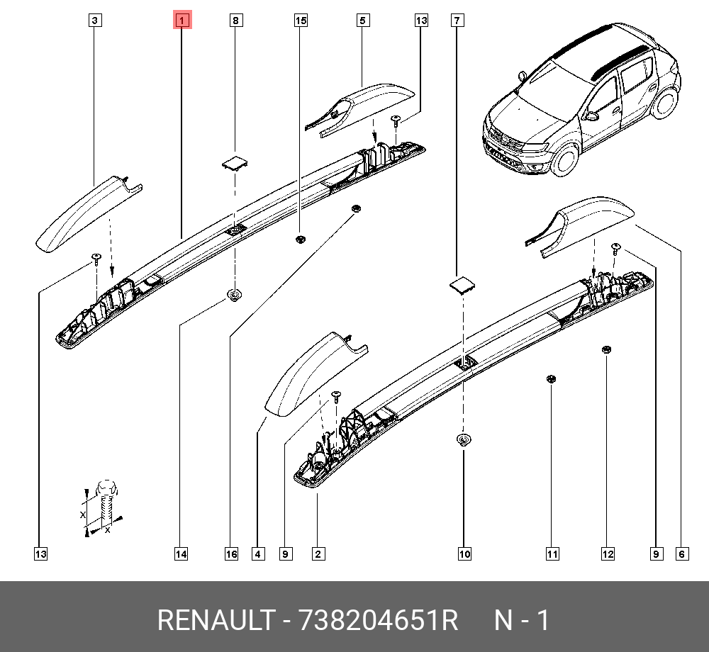 738204651R RENAULT БАГАЖНАЯ ДУГА ПРОДОЛЬНАЯ ПРАВ (МЕТ) 738204651R RENAULT БАГАЖНАЯ ДУГА ПРОДОЛЬНАЯ ПРАВ (МЕТ)