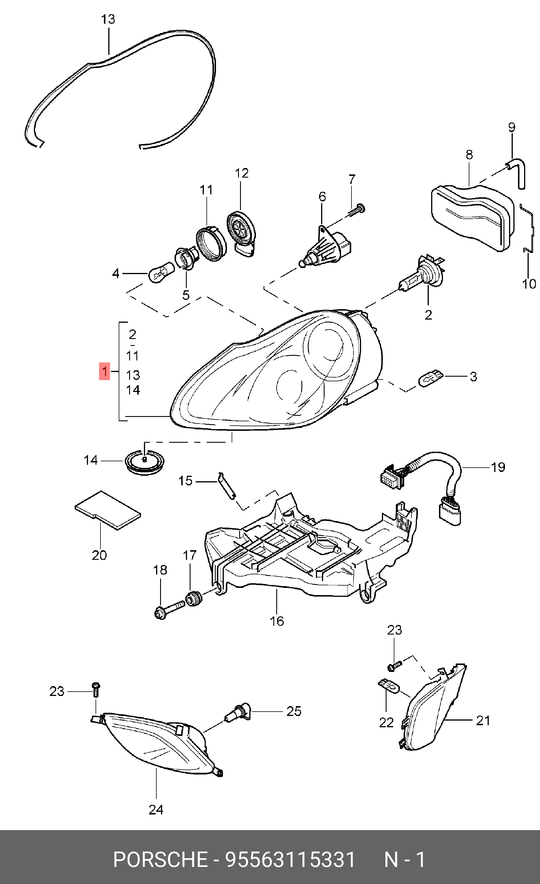 95563115331 PORSCHE Основная фара