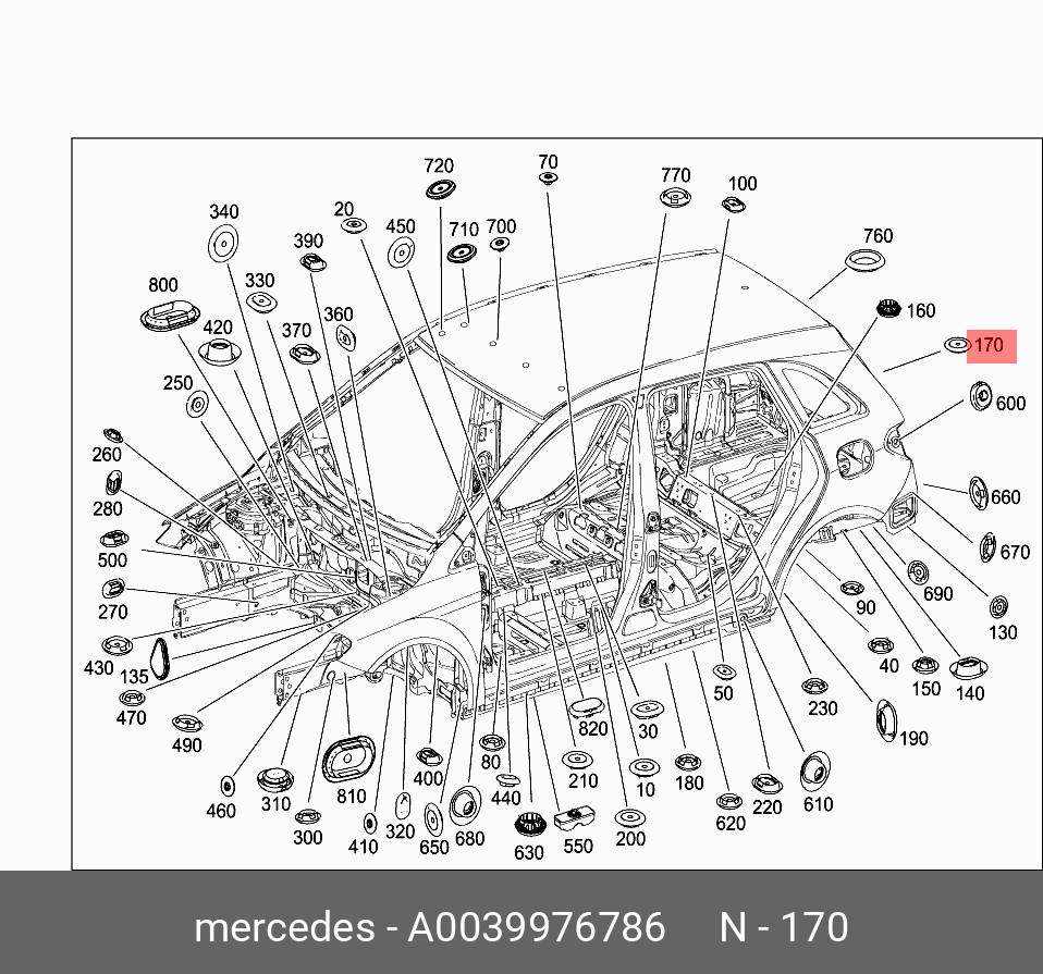 A0039976786 MERCEDES-BENZ ЗАГЛУШКА