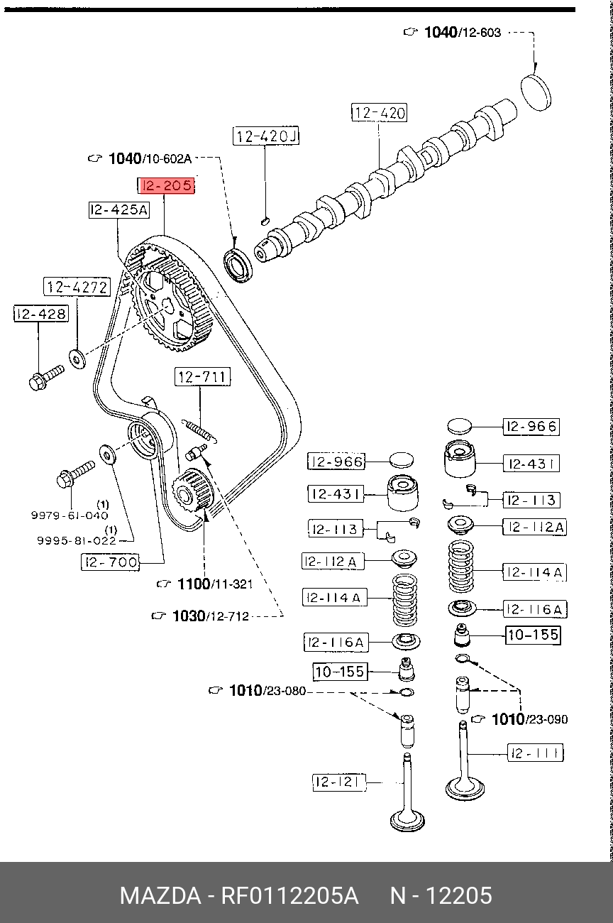 RF0112205A MAZDA Ремень ГРМ