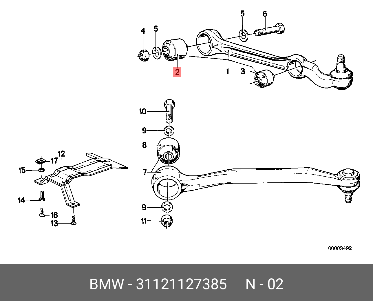 31121127385 BMW Подвеска, рычаг независимой подвески колеса