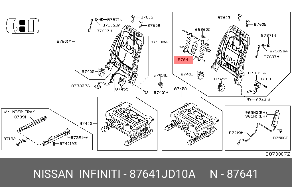 87641JD10A NISSAN LUMBER UNIT-SEAT
