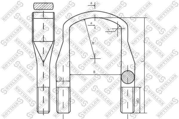 8464214SX STELLOX стремянка! 103xM24x2x535-П Iveco EuroTrakker Cursor