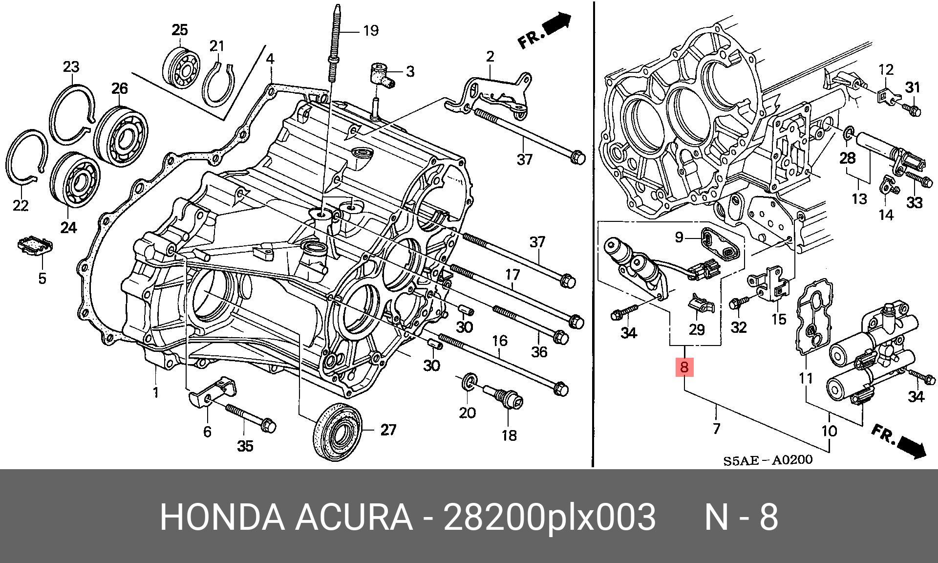 28200PLX003 HONDA ЭЛЕКТРОКЛАПАН АКПП