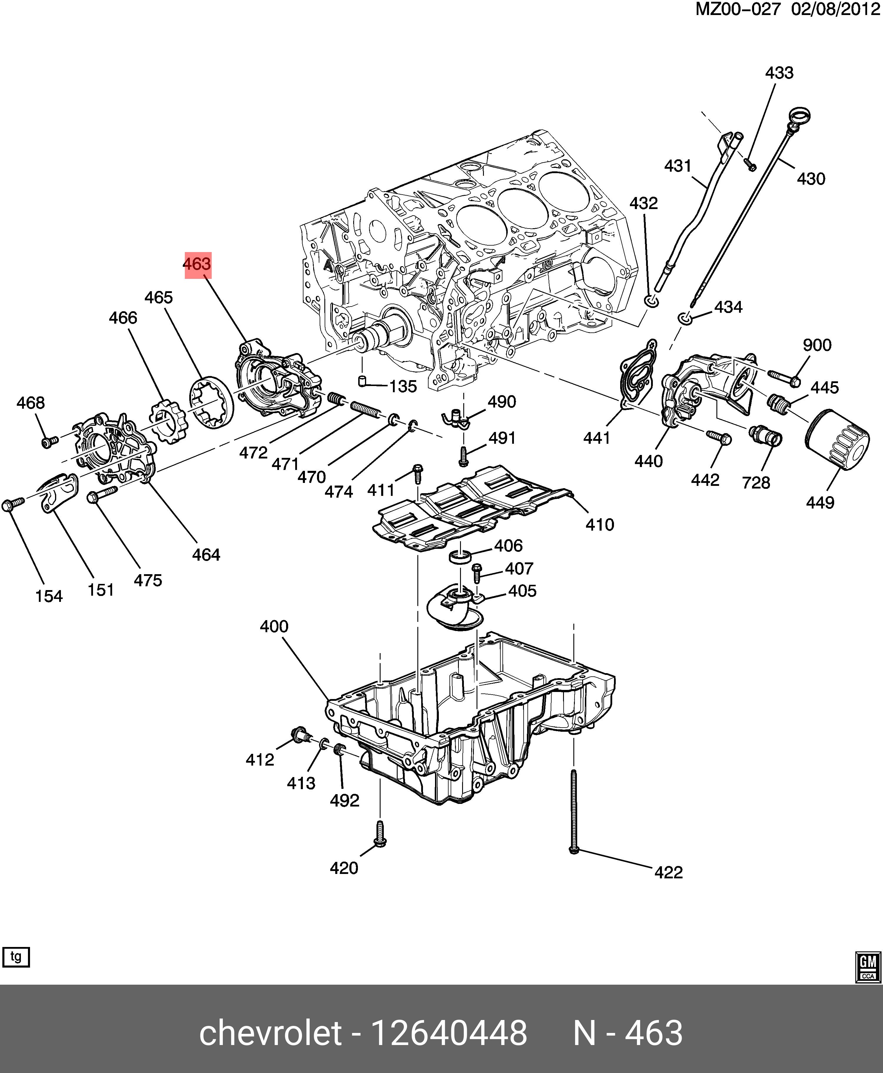 12640448 GENERAL MOTORS НАСОС МАСЛЯНЫЙ