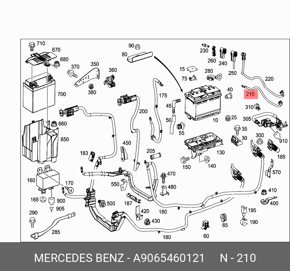 9065460121 MERCEDES-BENZ КАБЕЛЬ АКБ С ДАТЧИКОМ