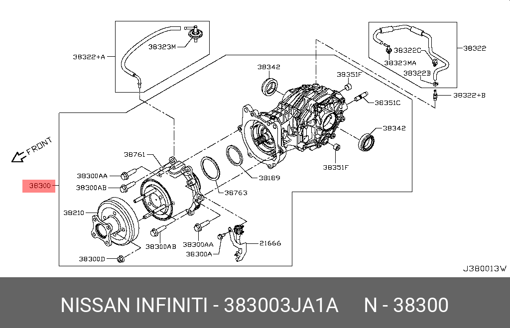 383003JA1A NISSAN РЕДУКТОР МОСТА