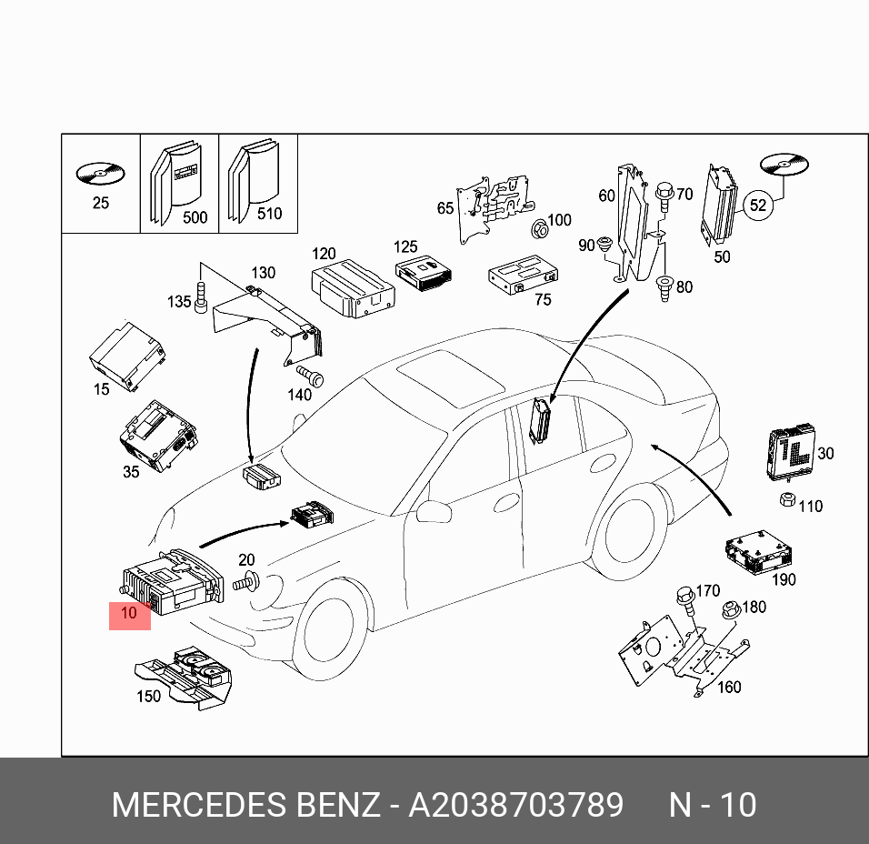 A2038703789 MERCEDES-BENZ Магнитола