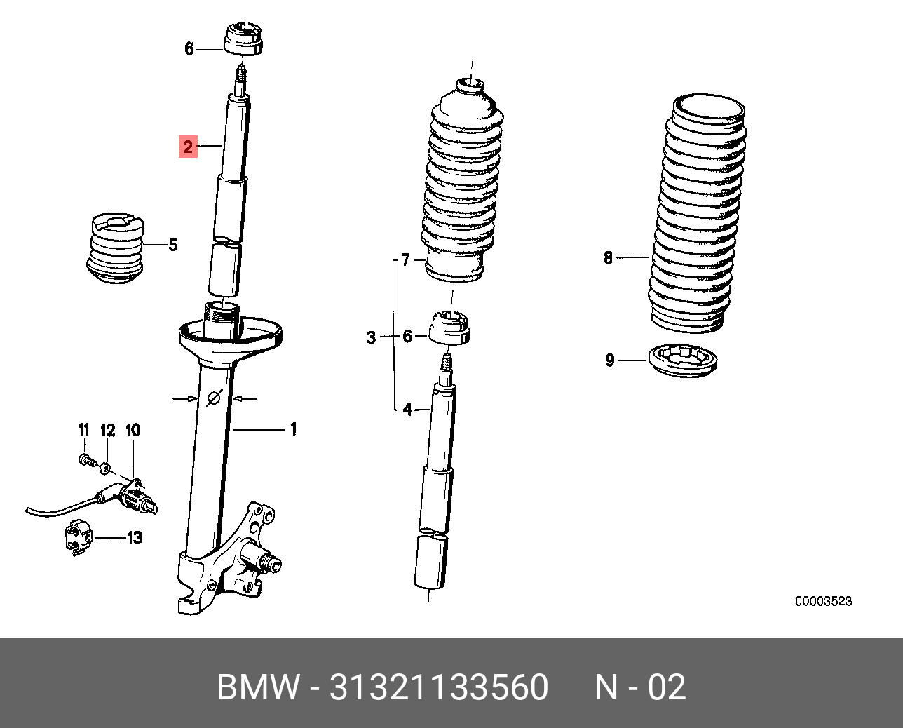 31321133560 BMW Амортизатор