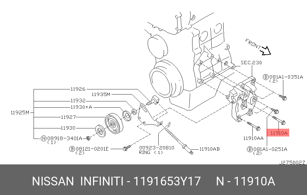 1191653Y17 NISSAN BOLT
