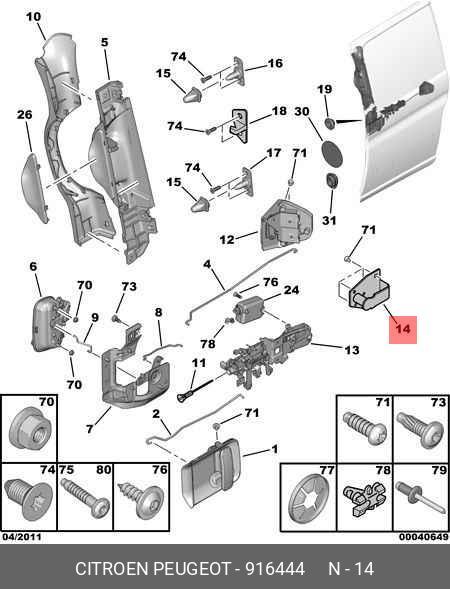 916444 PEUGEOT-CITROEN Скоба замка