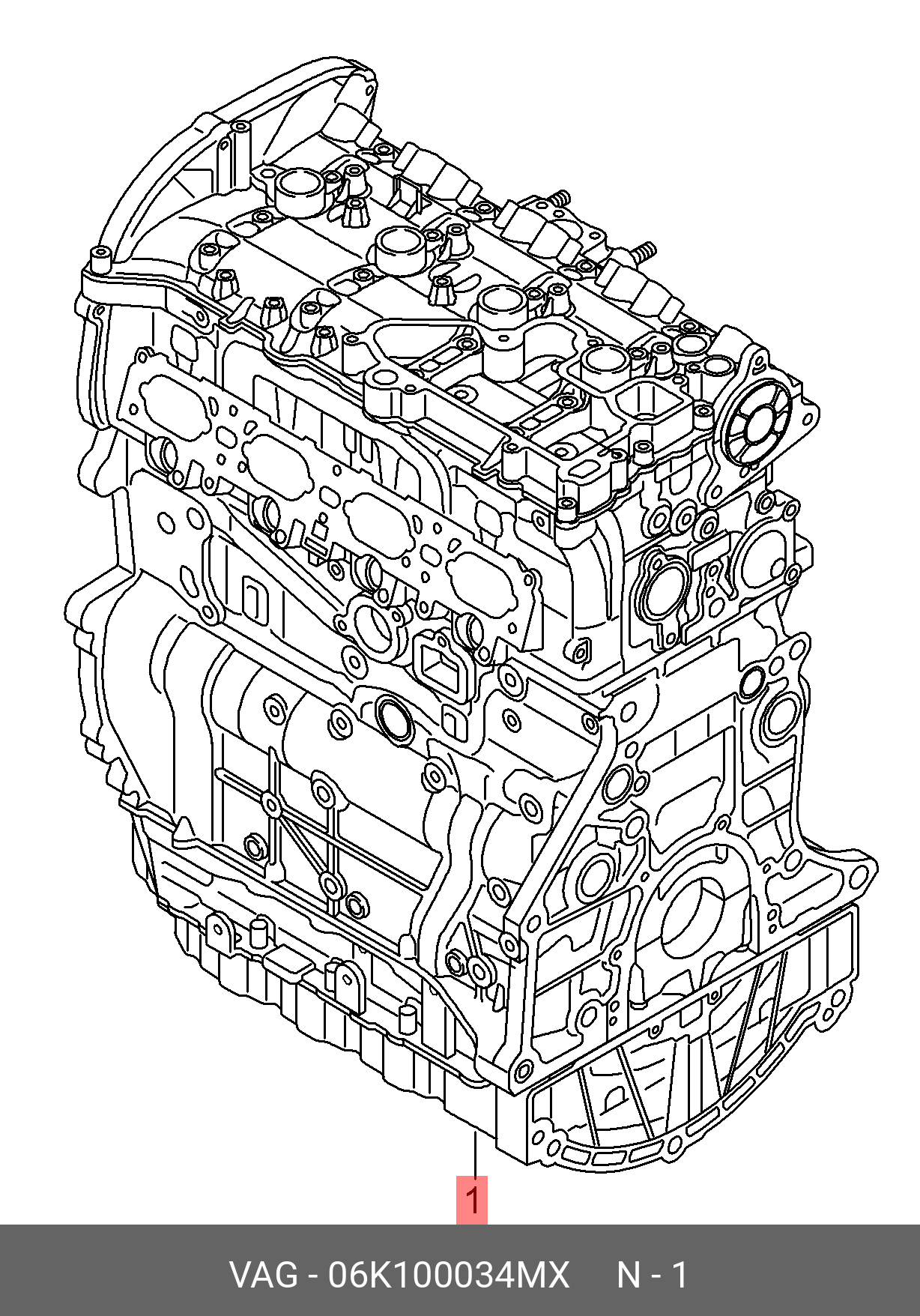 06K100034MX VAG Двигатель с ГБЦ