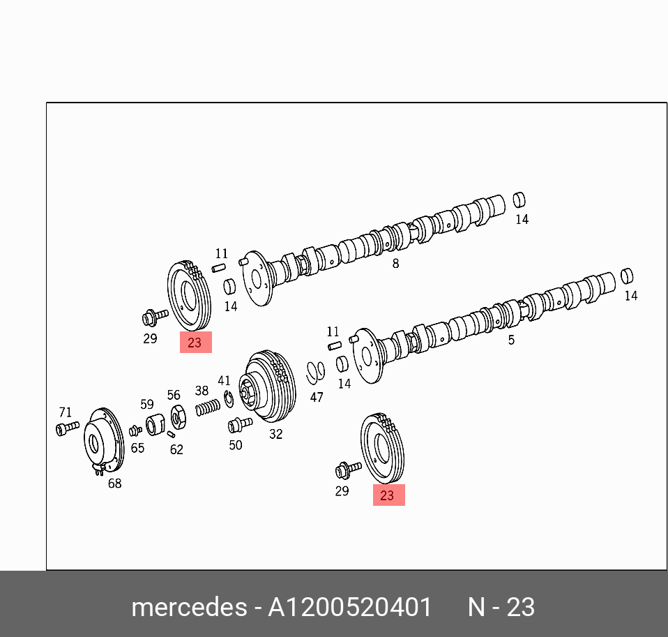 1200520401 MERCEDES-BENZ ШЕСТЕРНЯ РАСПРЕД.ВАЛА,NOCKENWELLENRAD