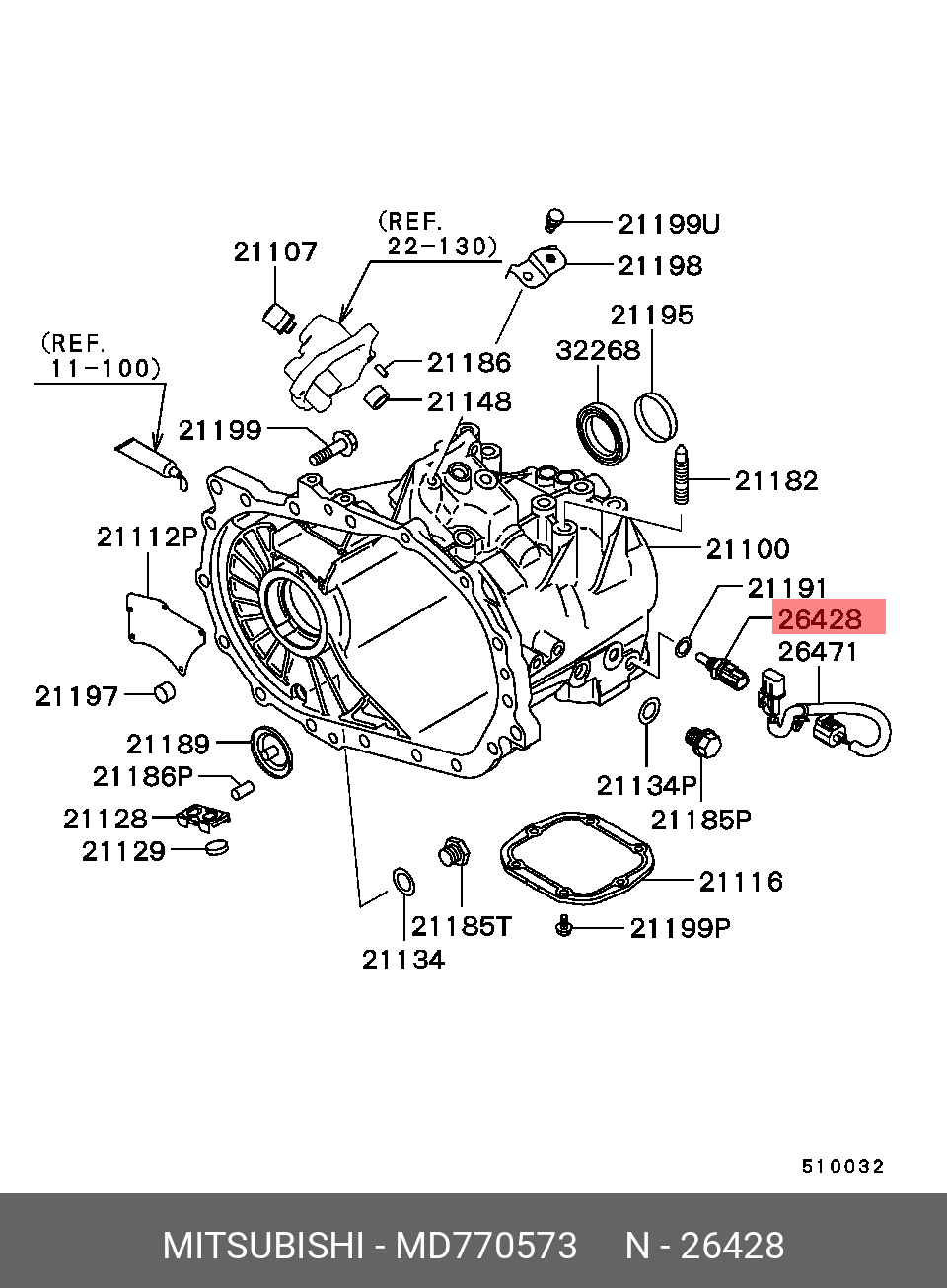 MD770573 MITSUBISHI Датчик, температура охлаждающей жидкости