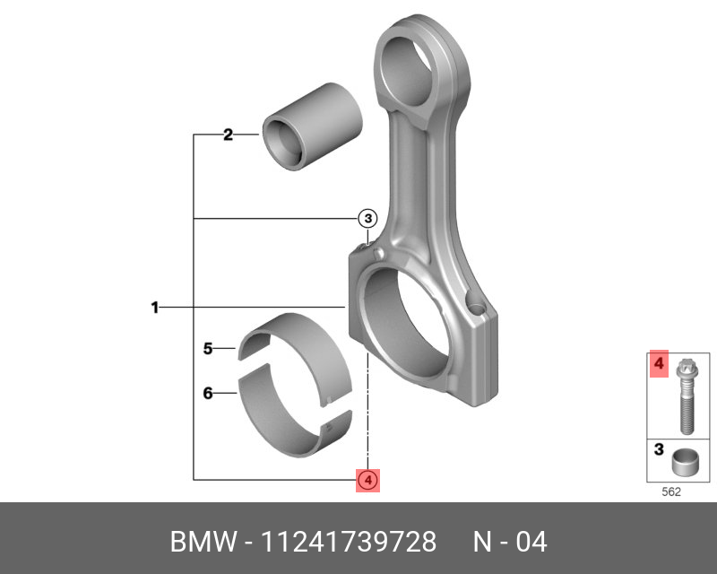 11241739728 BMW Шатунный болт