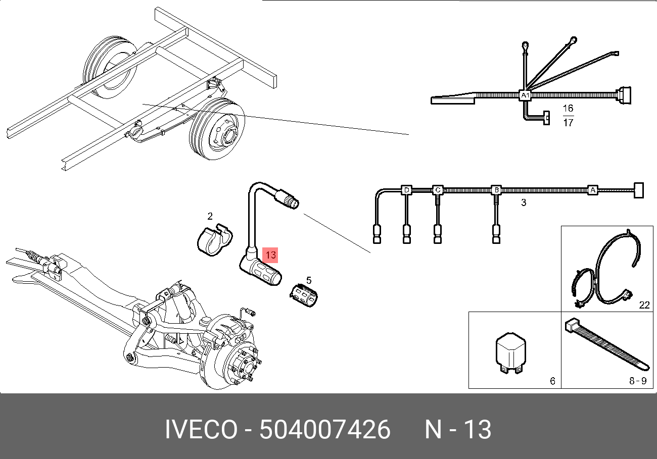 504007426 IVECO Датчик, частота вращения колеса