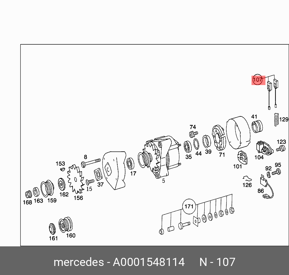 A0001548114 MERCEDES-BENZ TRUCKS ЩЕТКА КАРБОНОВАЯ СТАРТЕРА