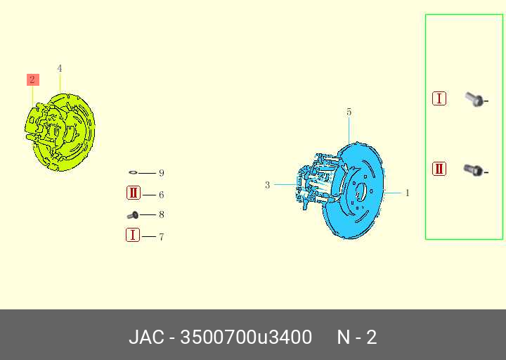 3500700U3400 JAC Суппорт тормозной