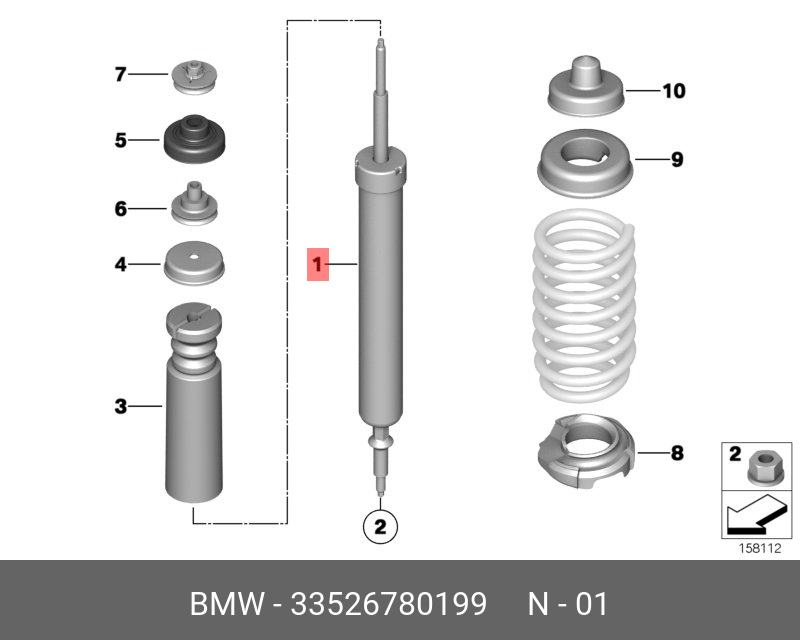 33526780199 BMW Амортизатор Зд