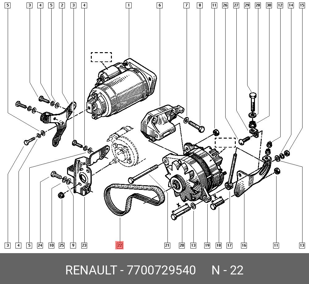 7700729540 RENAULT Поликлиновой ремень