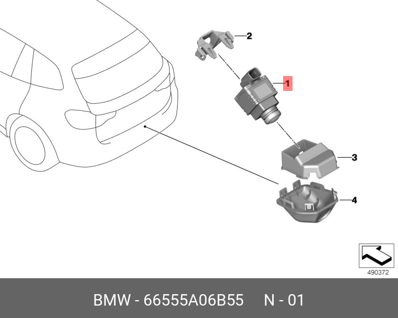 66555A06B55 BMW Видеокамера заднего хода, BOSCH