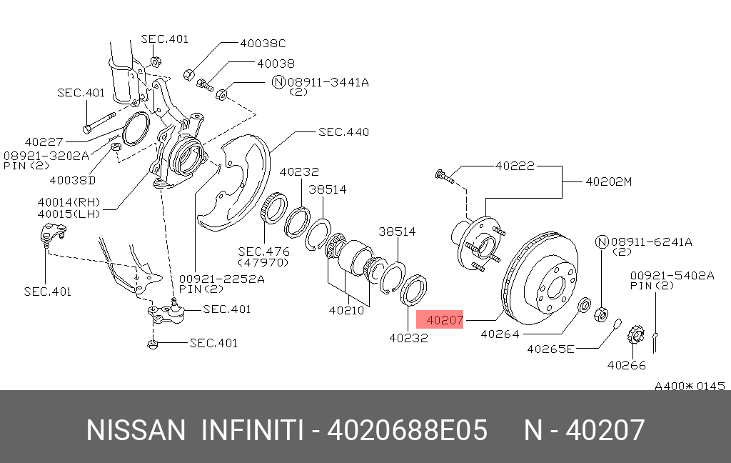 4020688E05 NISSAN Тормозной диск