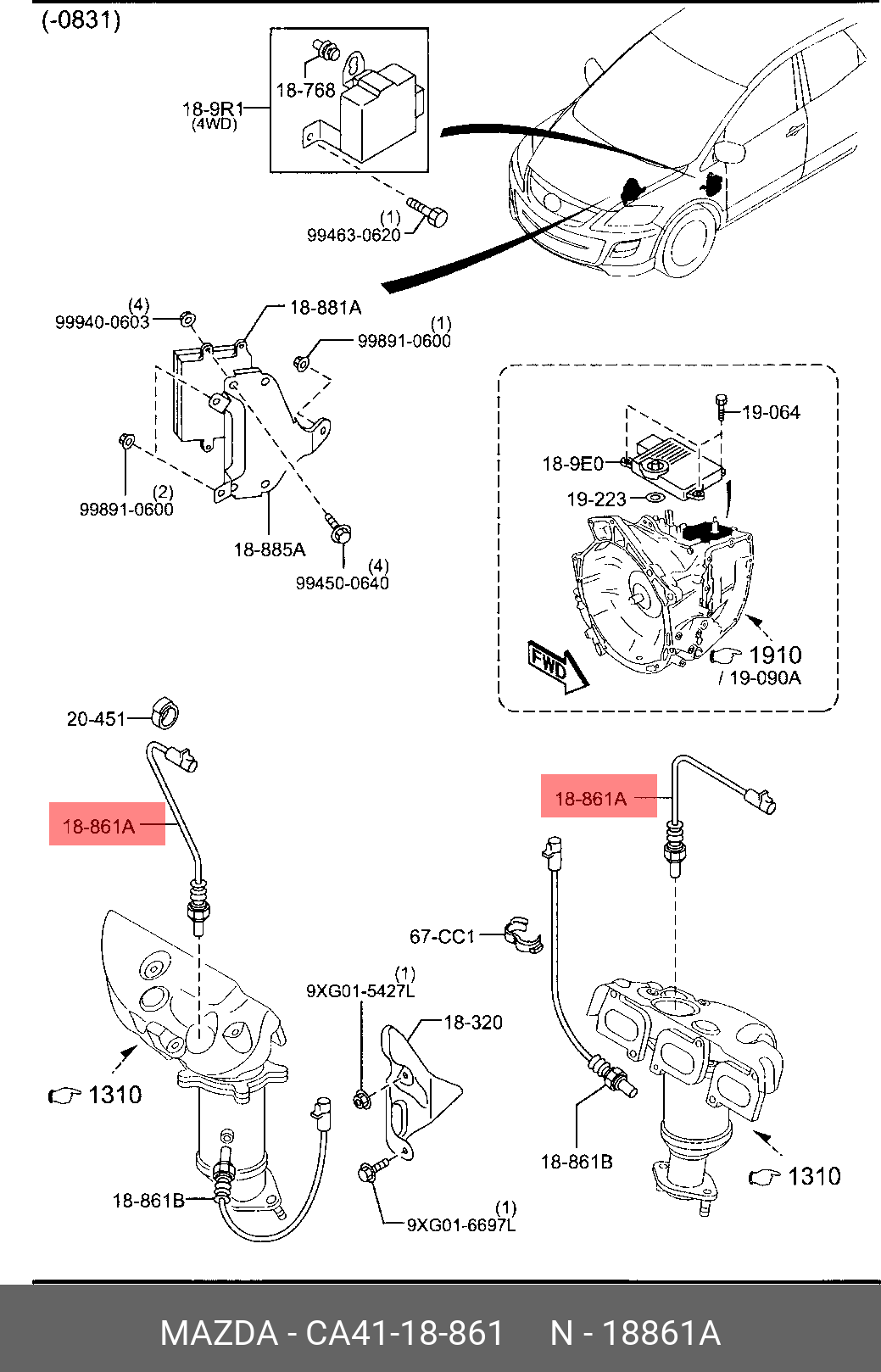 CA4118861 MAZDA ЛЯМБДА-ЗОНД