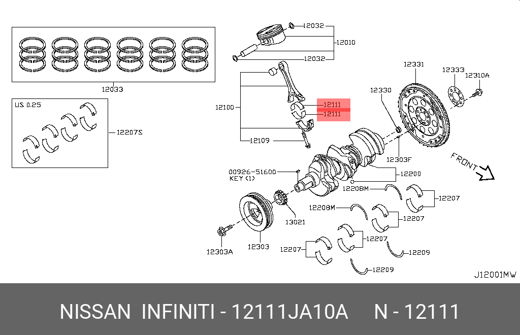 12111JA10A NISSAN ШАТУН