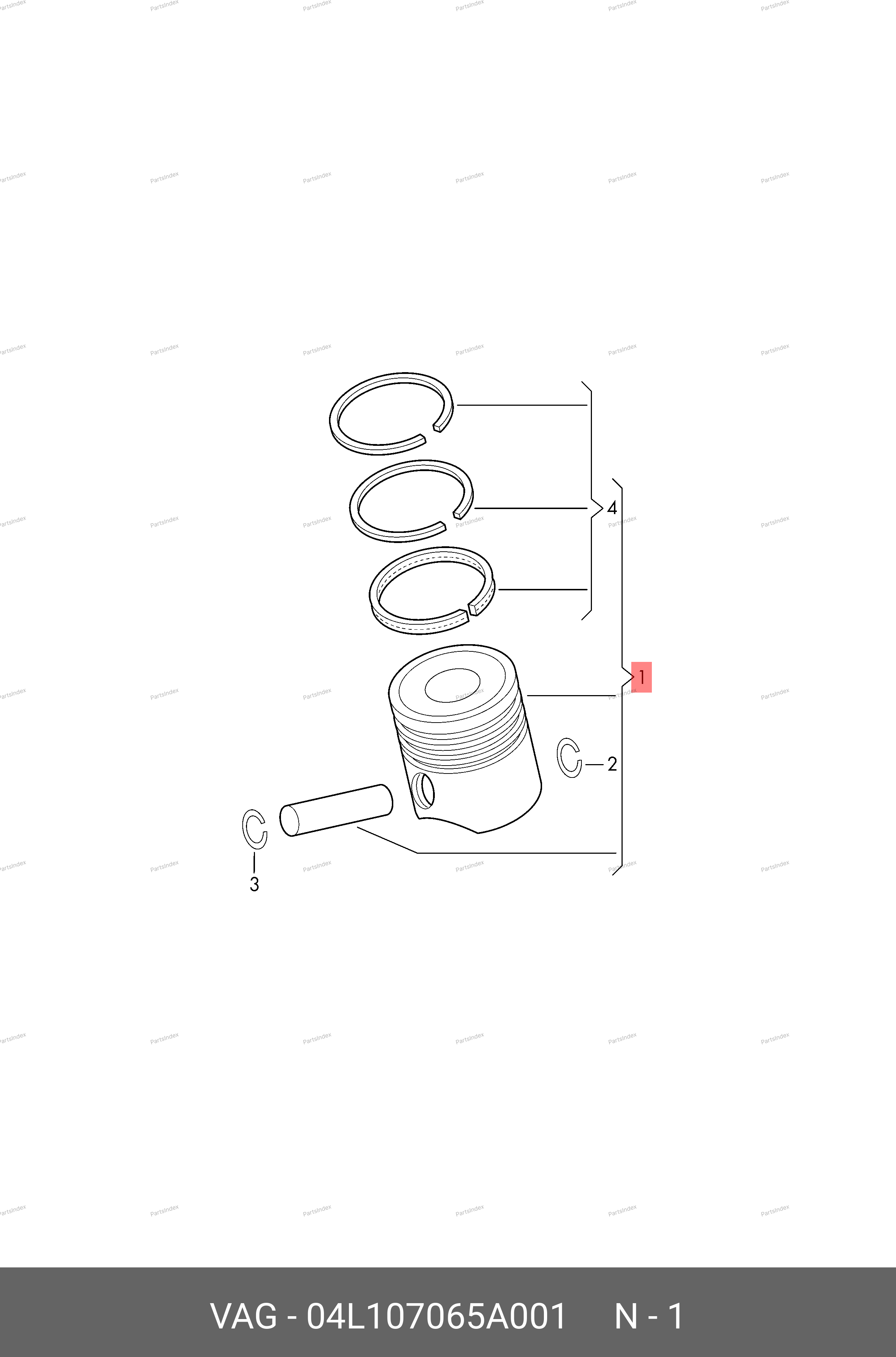 04L107065A001 VAG Поршень ДВС