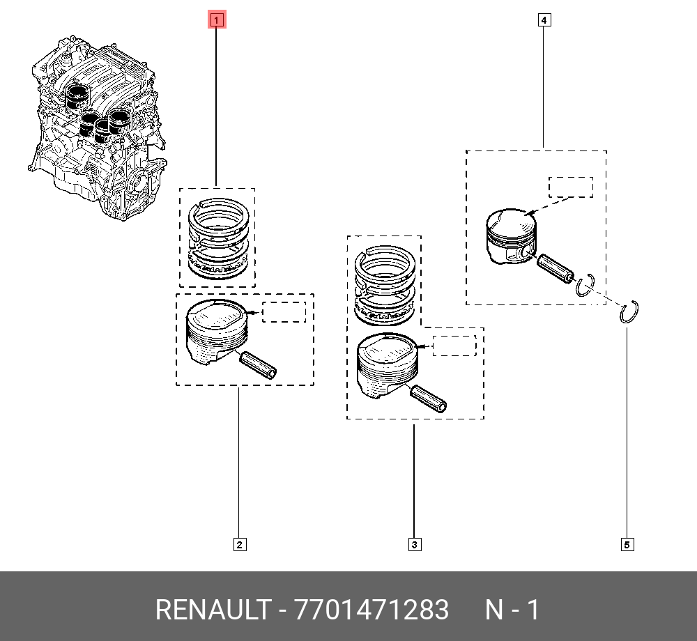 7701471283 RENAULT КОЛЬЦА ПОРШНЕВЫЕ