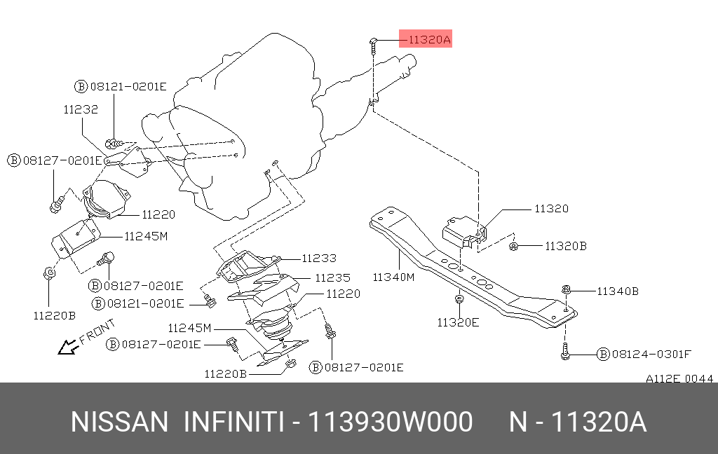 113930W000 NISSAN BOLT