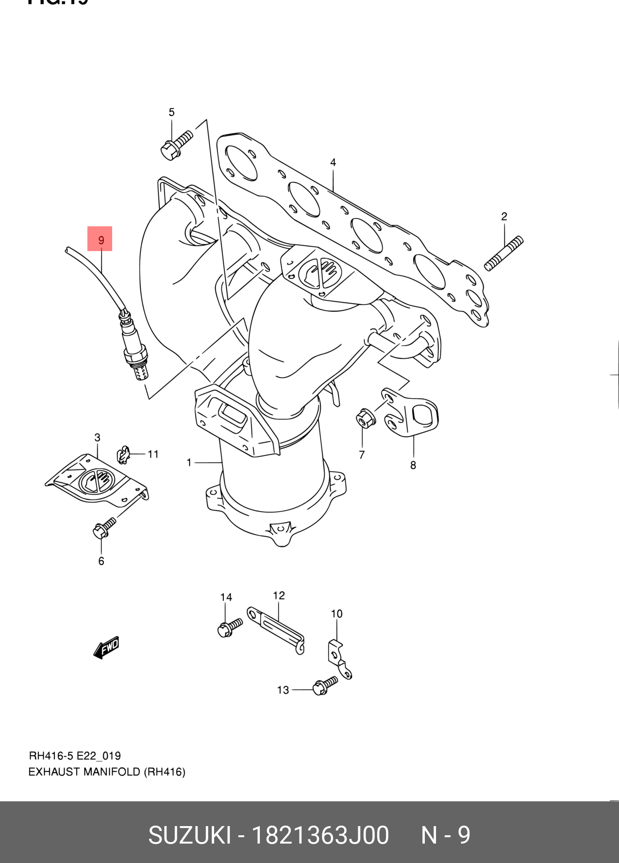1821363J00 SUZUKI Лямбда-зонд