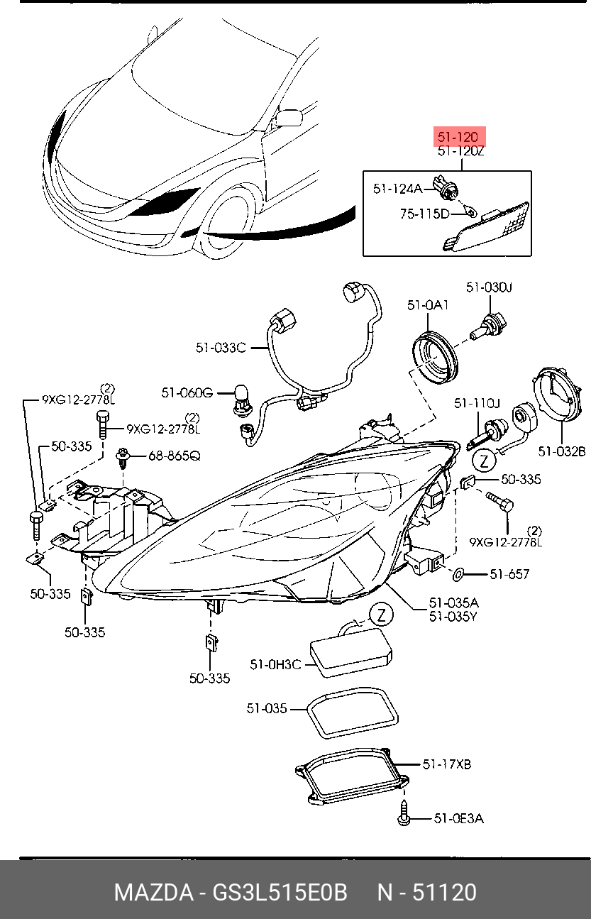 GS3L515E0B MAZDA УКАЗАТЕЛЬ ПОВОРОТА