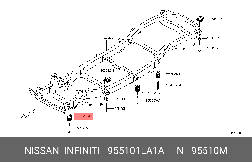 955101LA1A NISSAN ВТУЛКА РЕЗИНОВАЯ