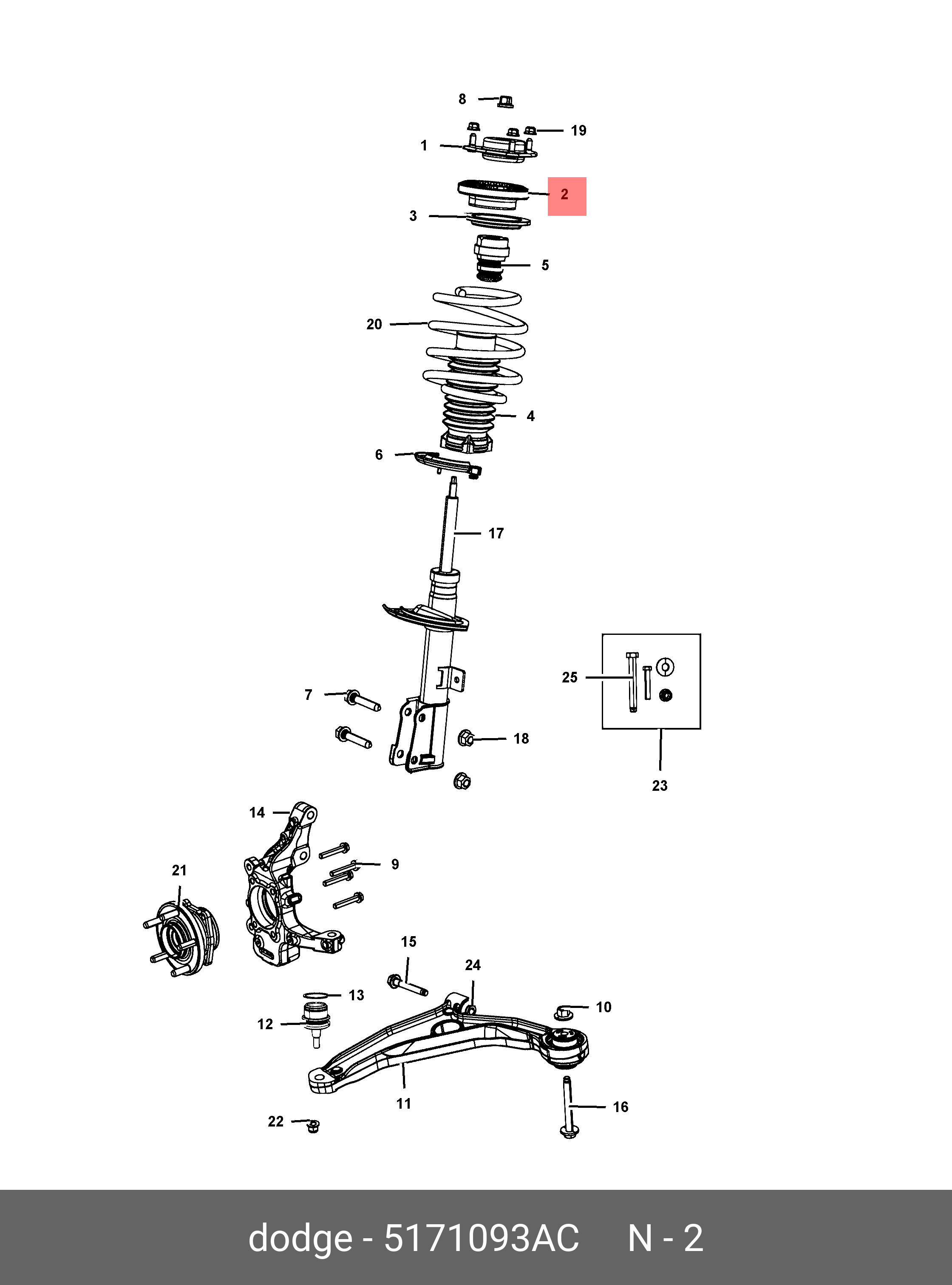 5171093AC CHRYSLER ПОДШИПНИК ОПОРНЫЙ