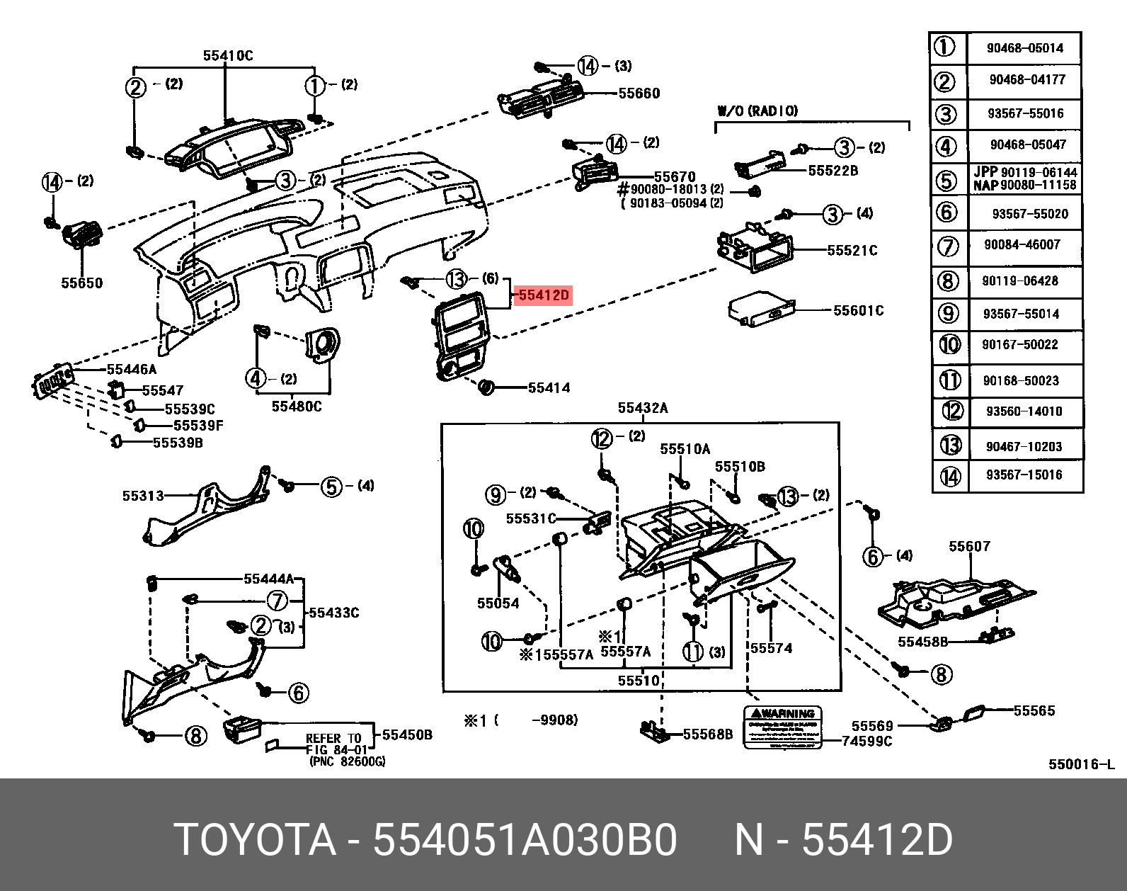 554051A030B0 TOYOTA 