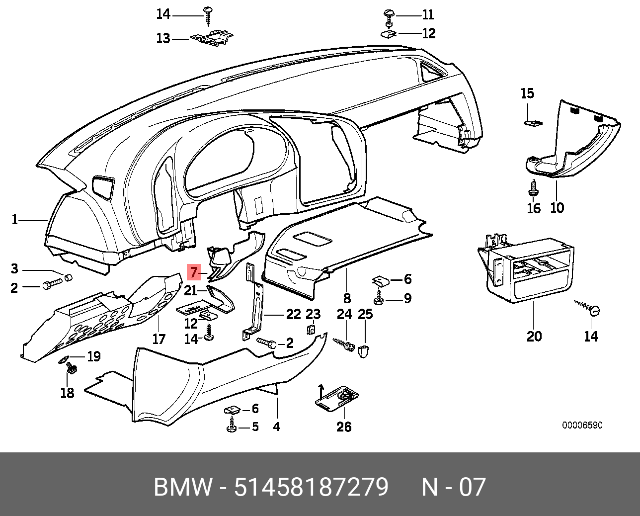 51456976361 BMW Накладка Ср купить в интернет-магазине AvtoTO