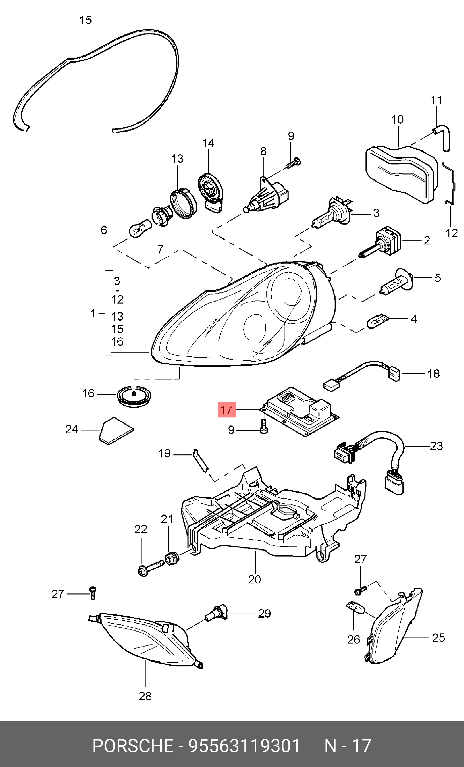 95563119301 PORSCHE Блок розжига