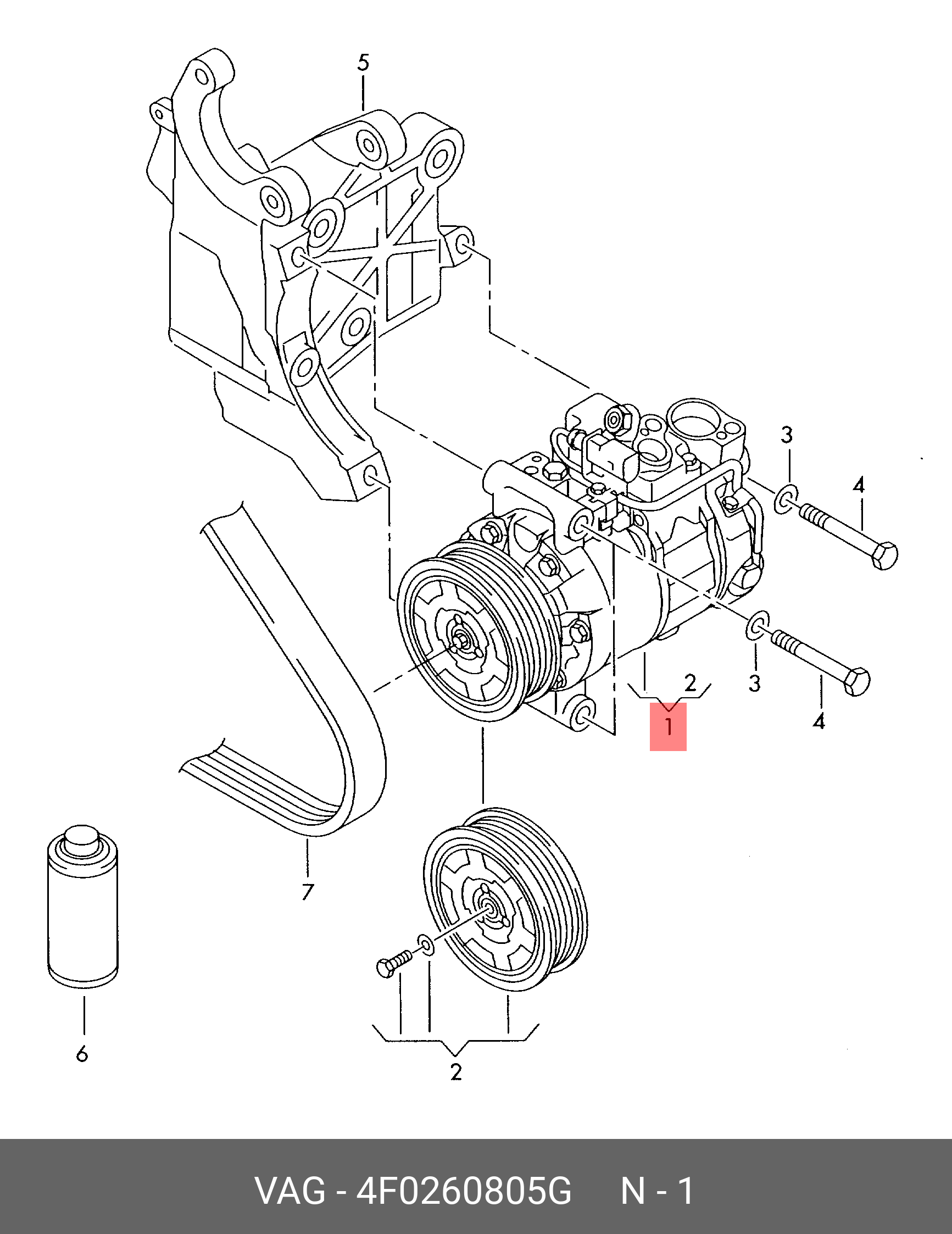 4F0260805G VAG Компрессор кондицион