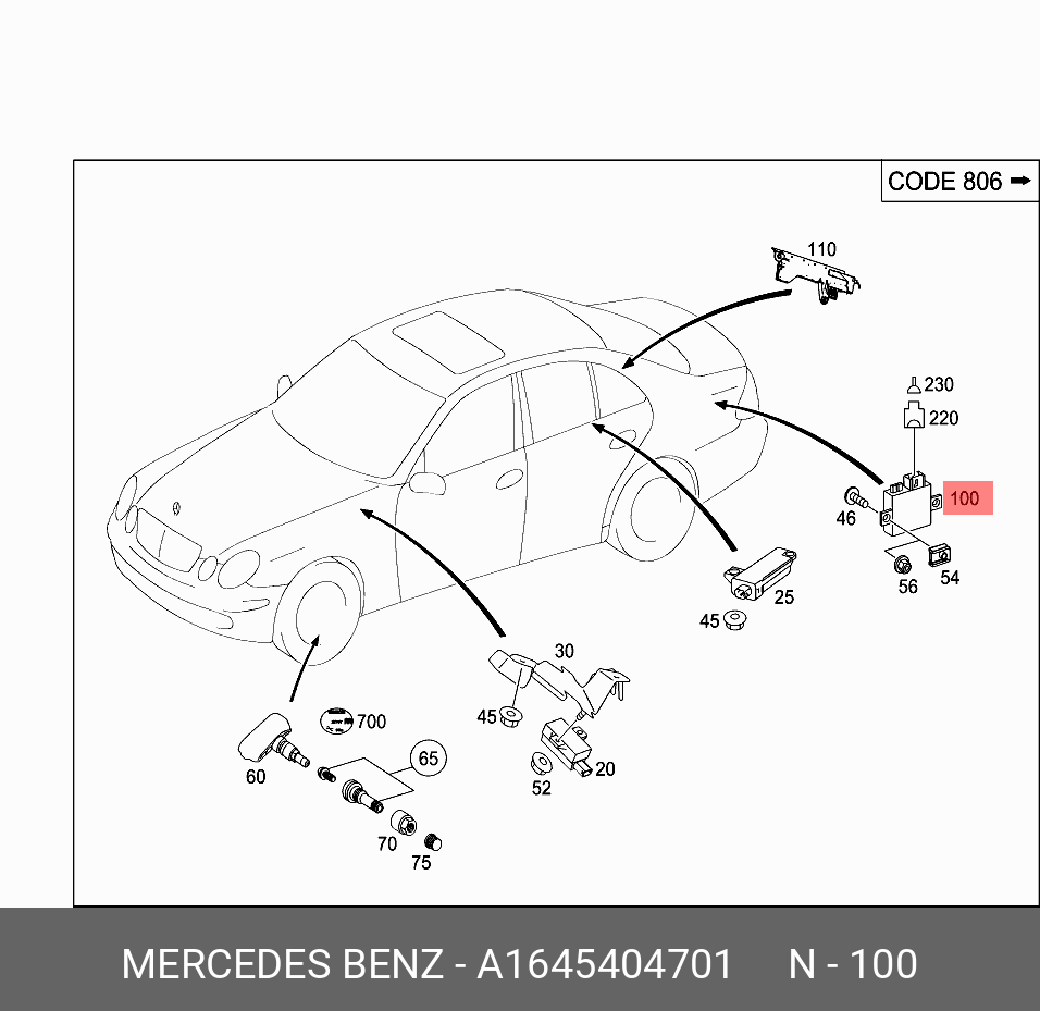 A1645404701 MERCEDES-BENZ БЛОК УПРАВЛЕНИЯ ДАТЧИКАМИ ДАВЛЕНИЯ купить в  интернет-магазине AvtoTO