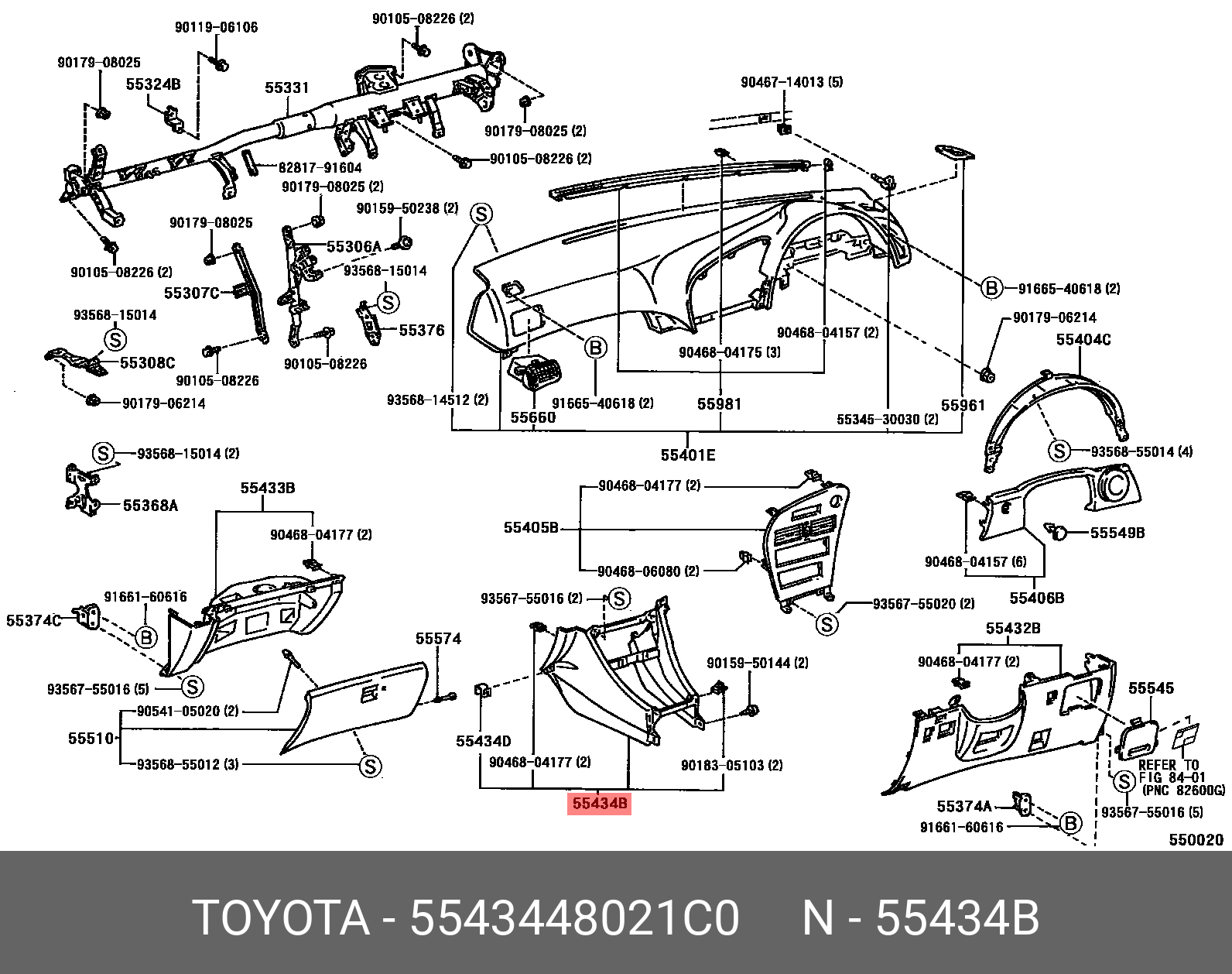 5543448021C0 TOYOTA КОНСОЛЬ НИЖНЯЯ