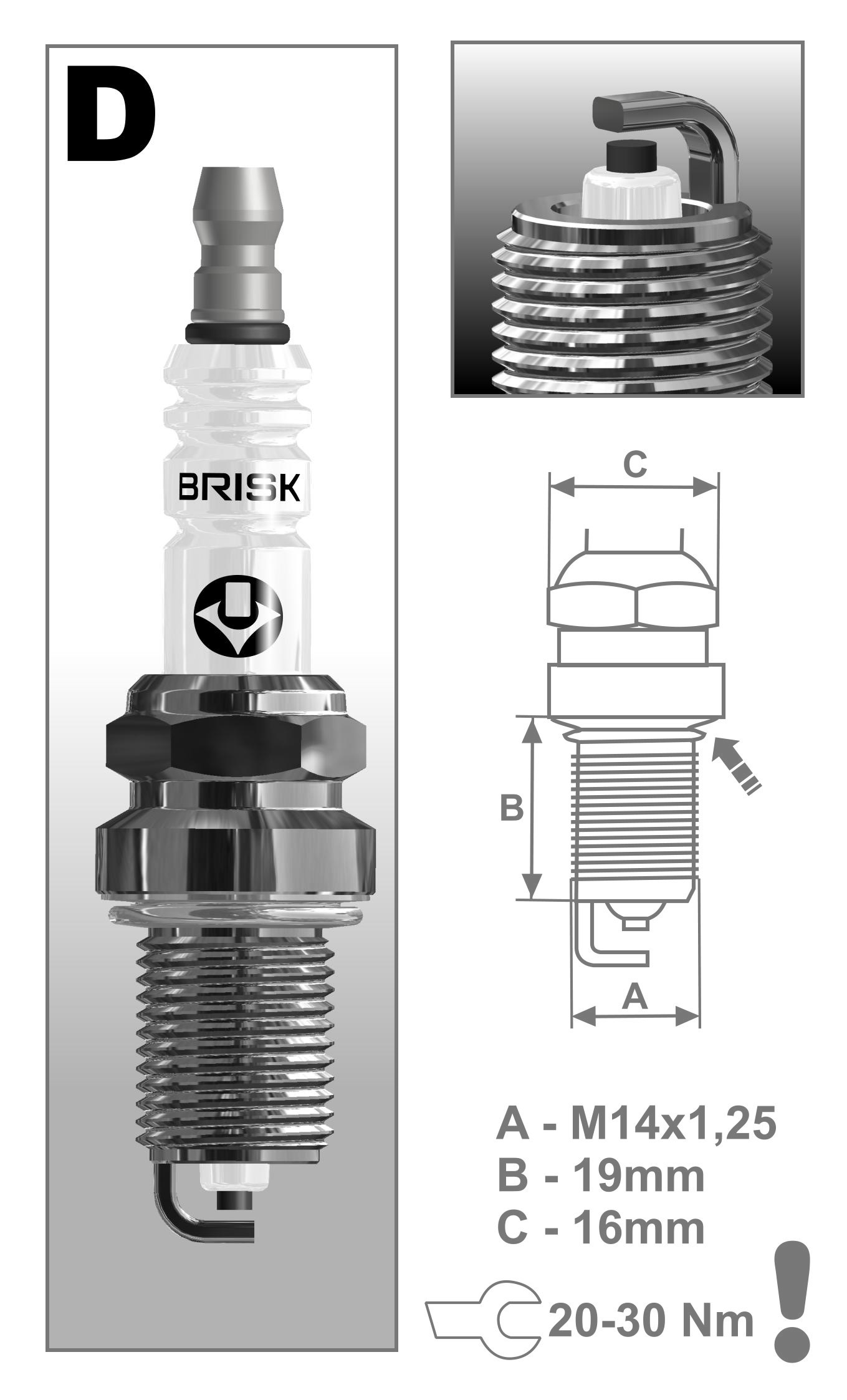 DR14YC1 BRISK Свеча зажигания