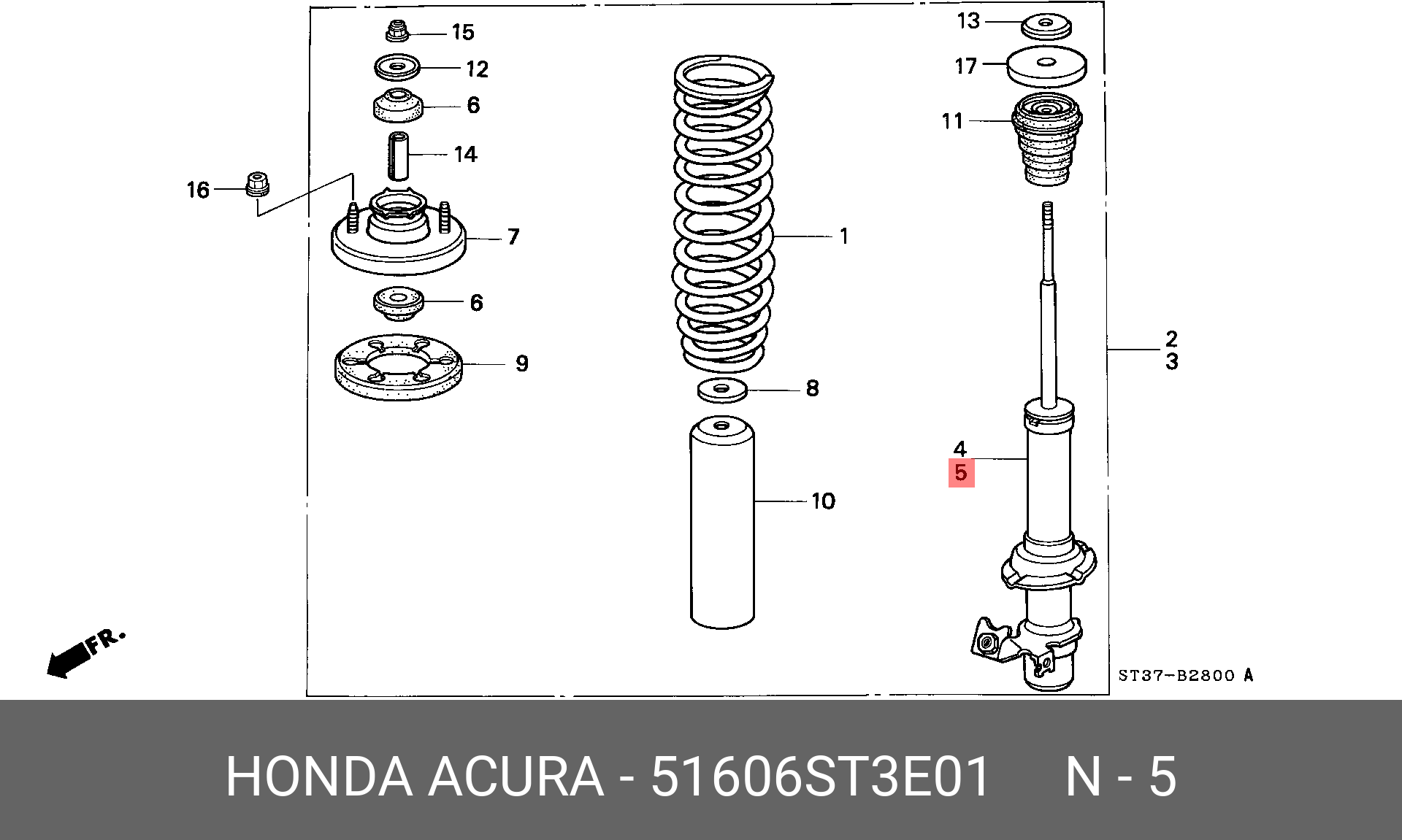 51606ST3E01 HONDA Амортизатор